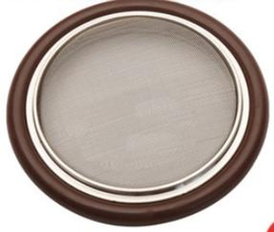 KF vacuum centering ring with an 80-mesh protective screen