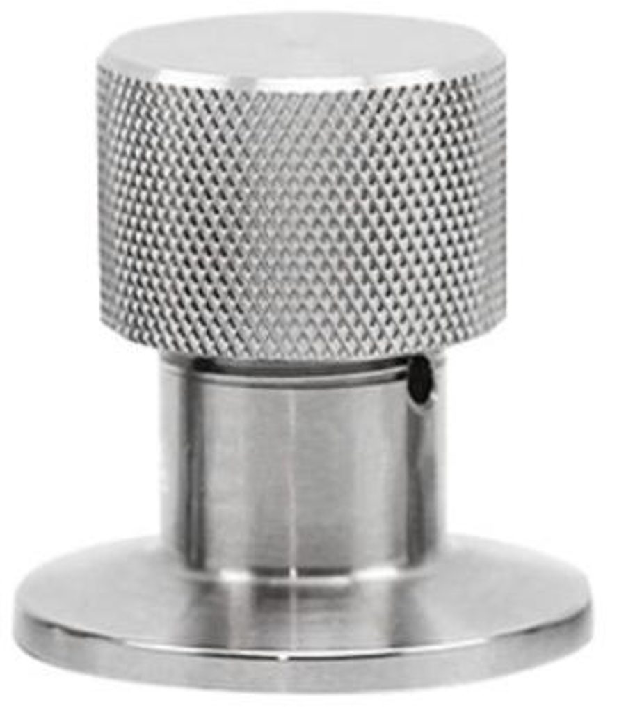 Compact exhaust valve with a KF vacuum flange connection