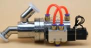 Pneumatic Y-type angle-seat valve with KF vacuum connections