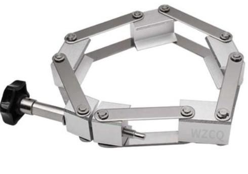 Aluminium chain-style clamp for a KF vacuum connection
