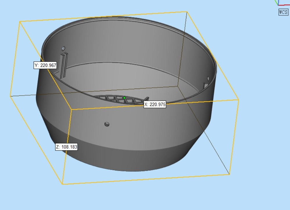 Processed CAD geometry and dimensions of the recreated motor cover