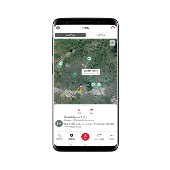 Phone with a maps app open