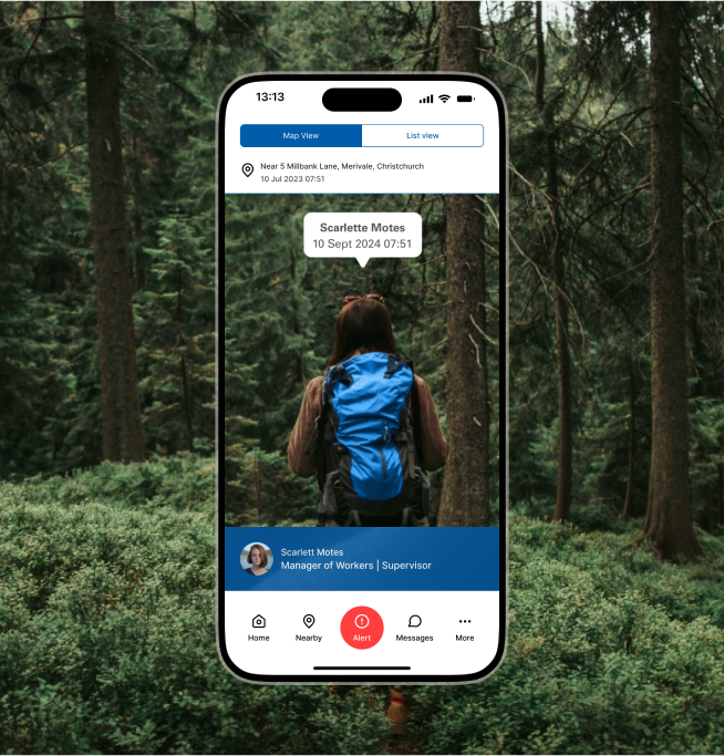 ADT findU app with forest background