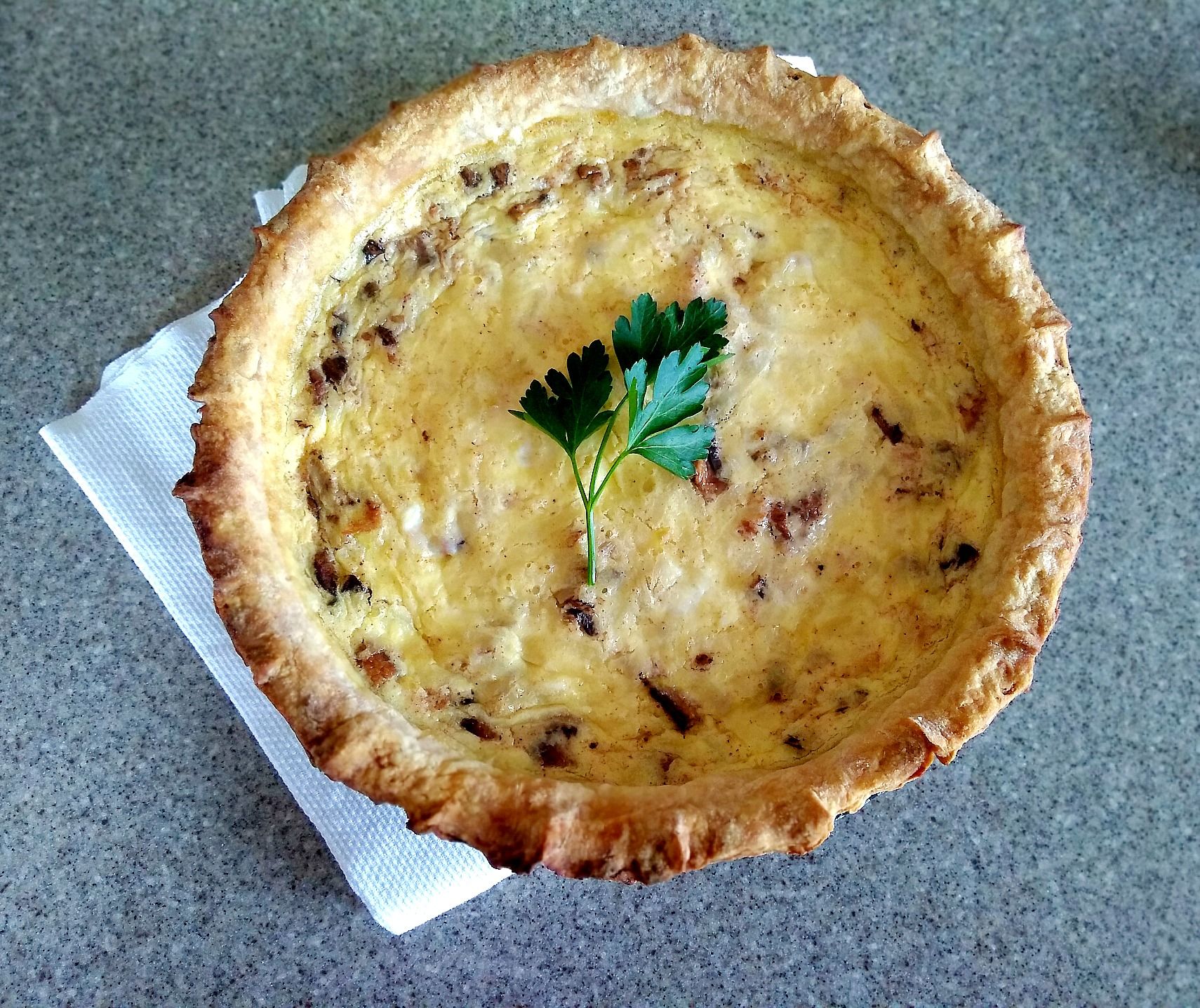 Quiche with Bacon and Caramelized Mushrooms