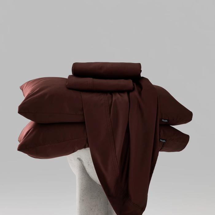 Hush Iced Cooling Bamboo Sheet Set in Merlot