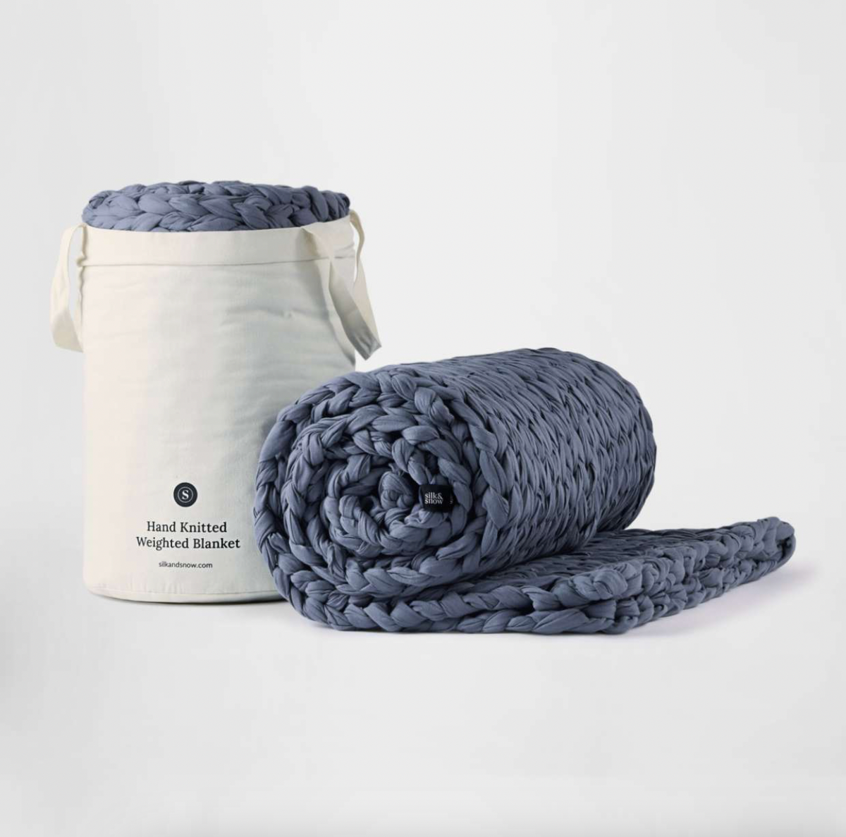 Silk & Snow Hand Knitted Weighted Blanket