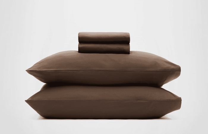 Silk & Snow Egyptian Cotton Sheet Set in Espresso