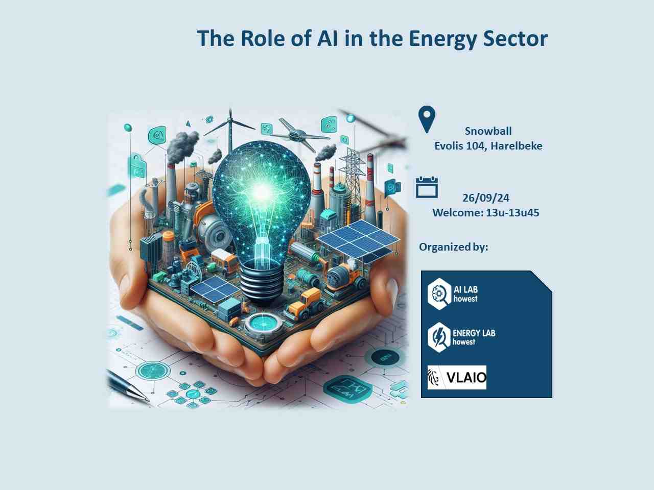 Event: The Role of AI in the Energy Sector - Sept. 26 @ Snowball Harelbeke