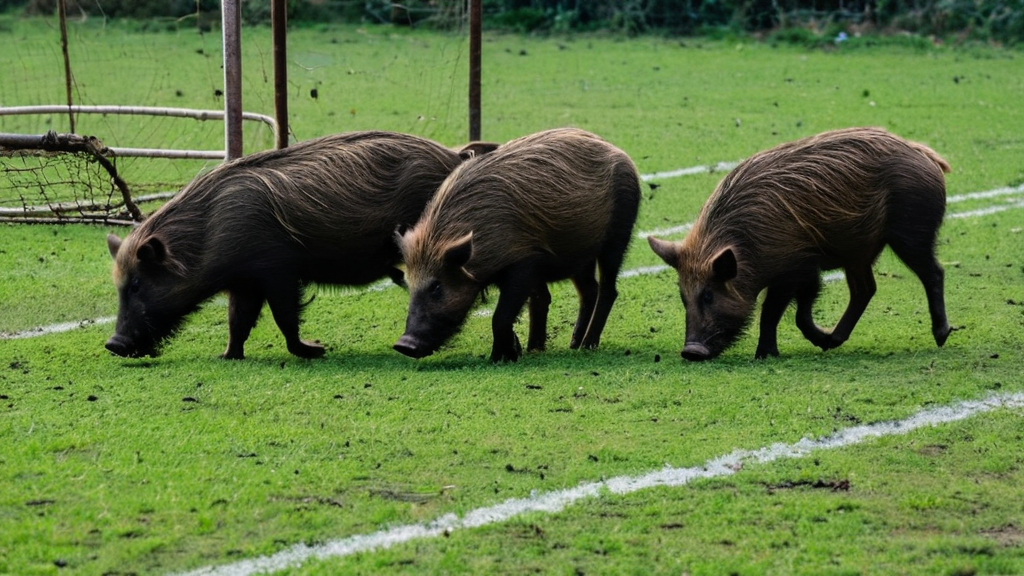 Milas'ta Yaban Domuzları Futbol Sahasına Dadandı — Turizm