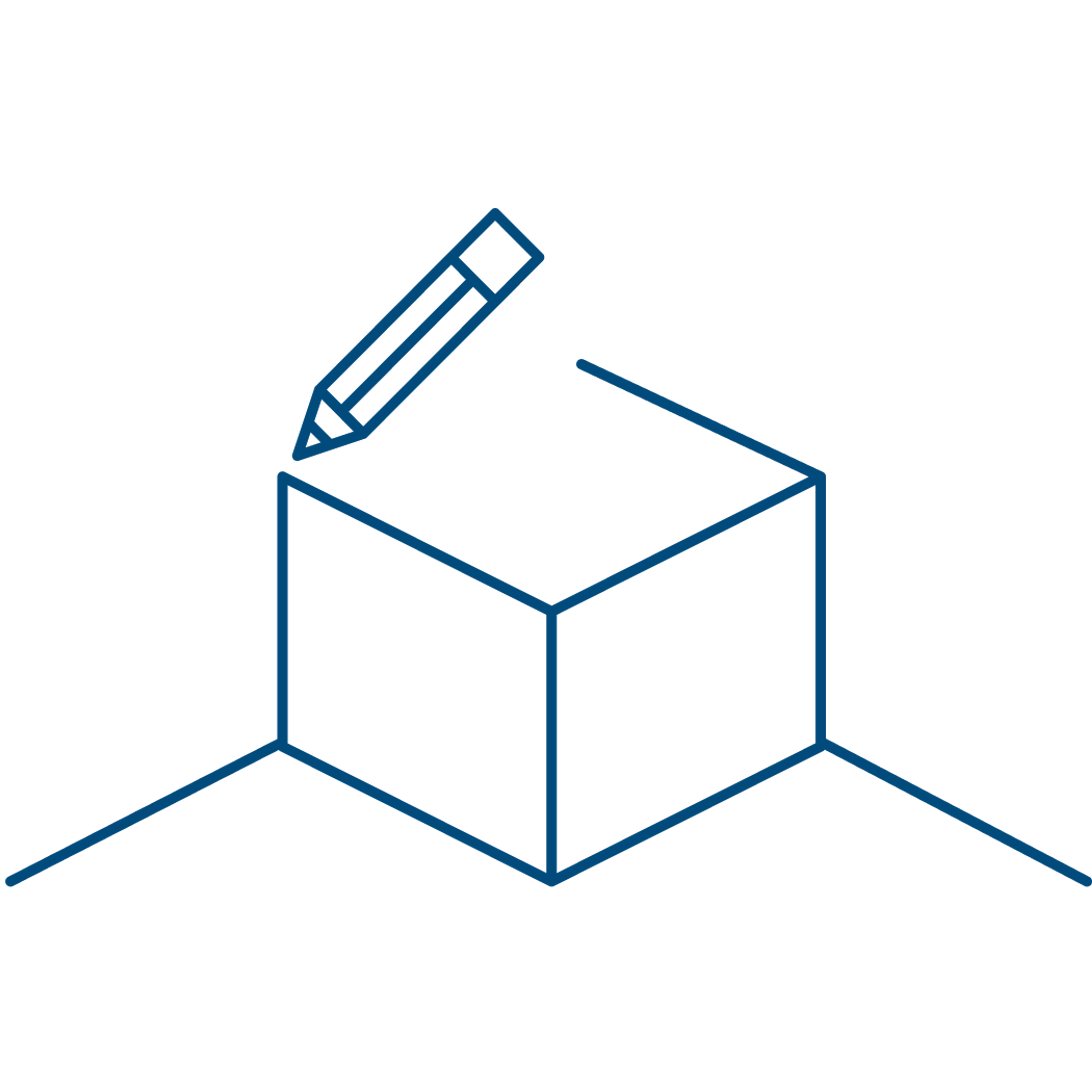 An icon depicting a pencil drawing a 3D box