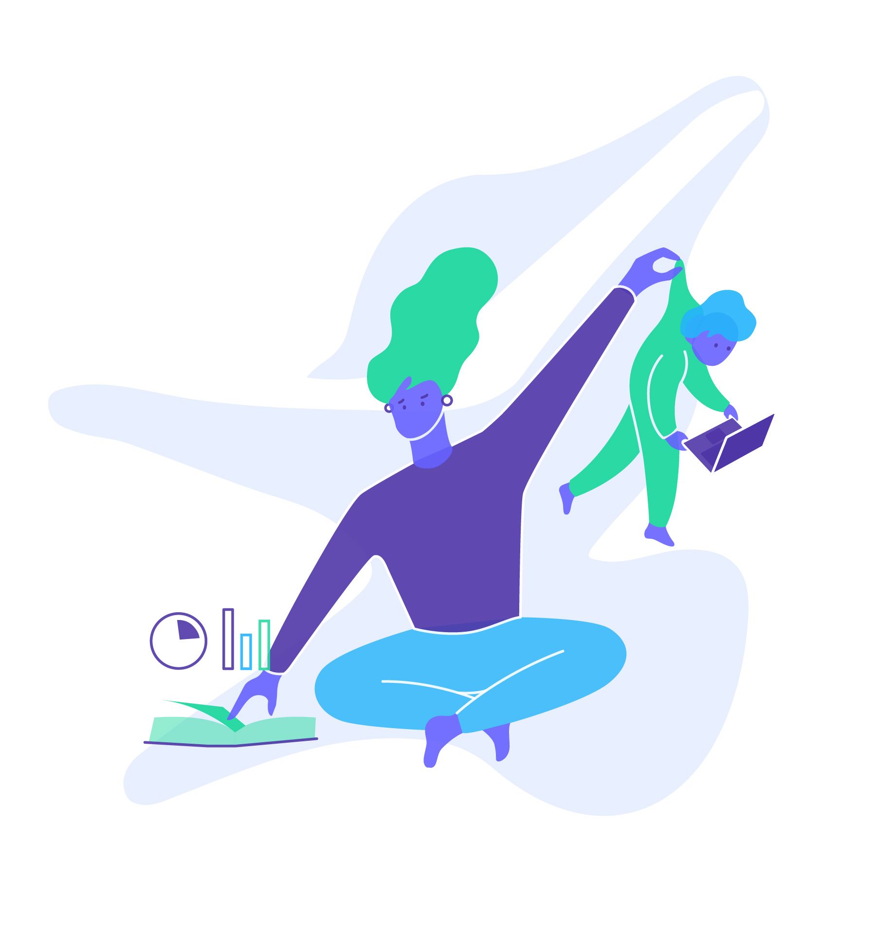 woman taking care of child