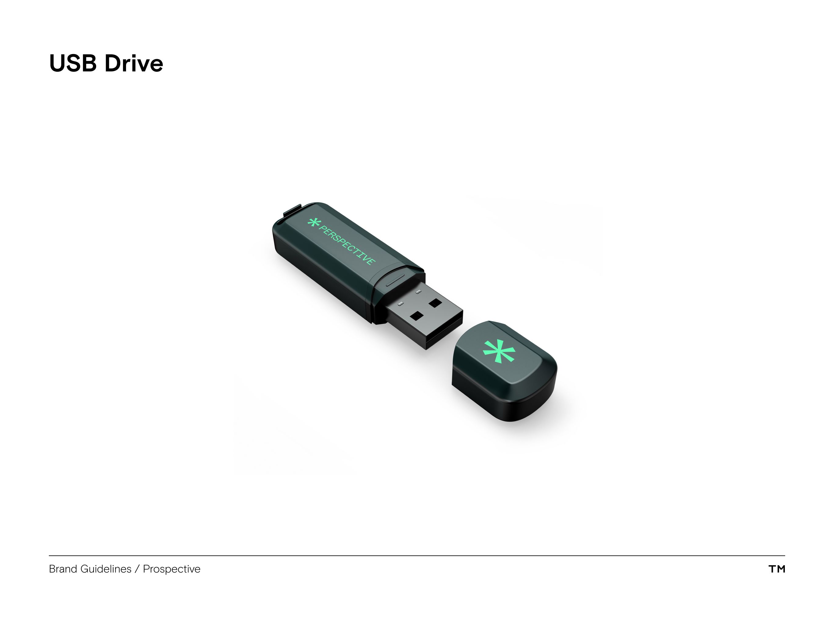 Prospective brand guidelines usb drive mockup