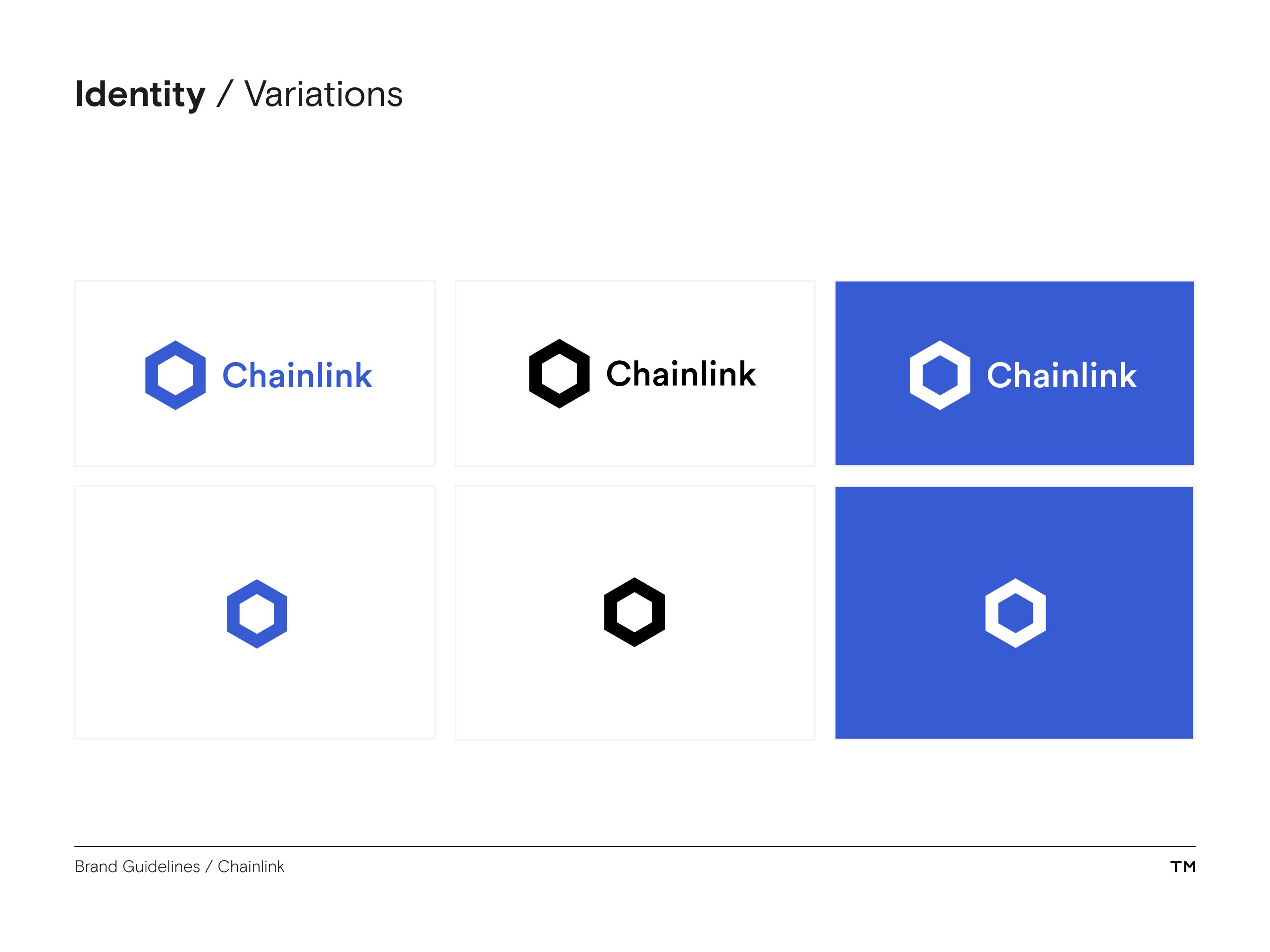 Chainlink brand guidelines logo color variations