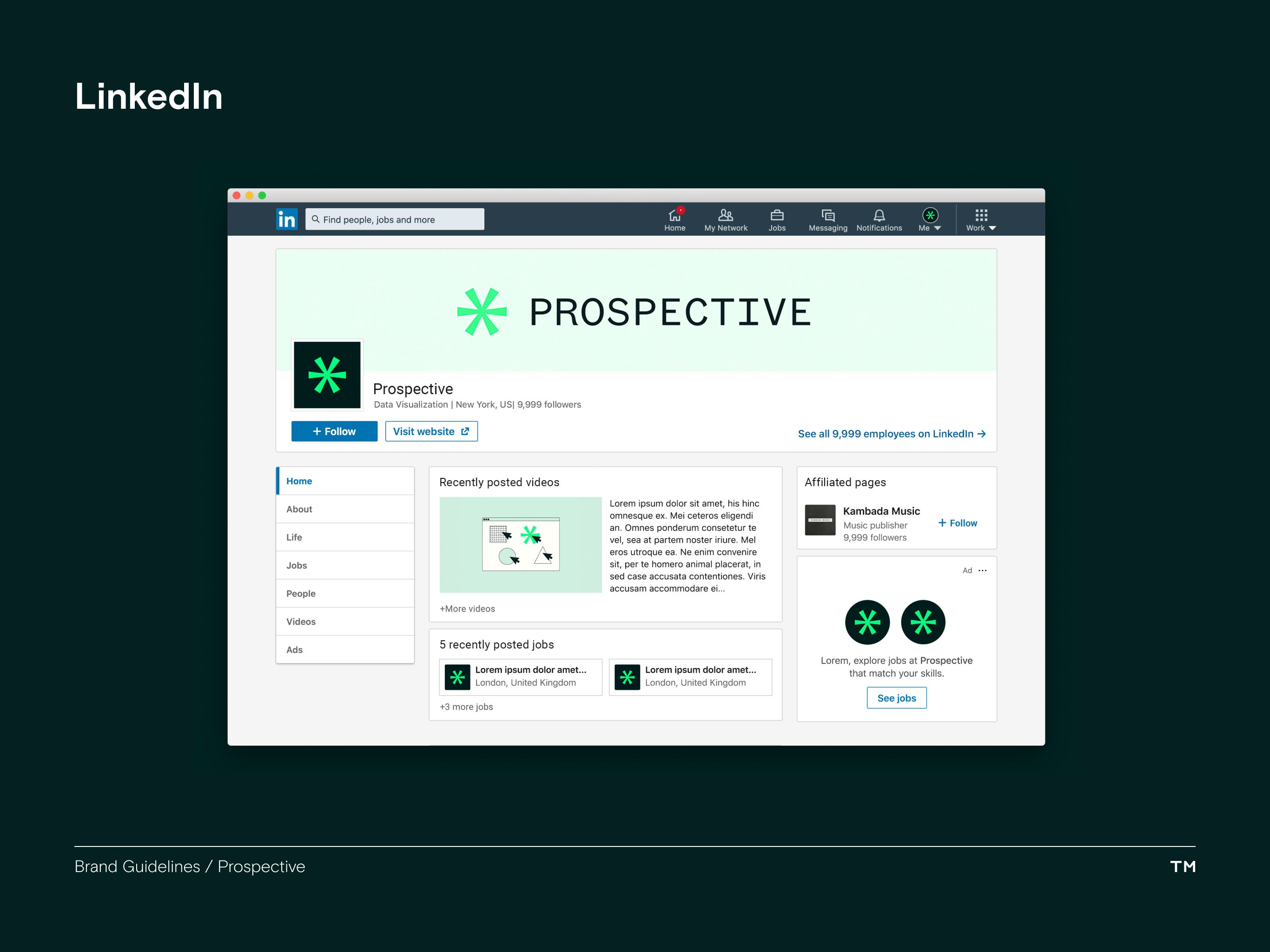 Prospective brand guidelines Linkedin