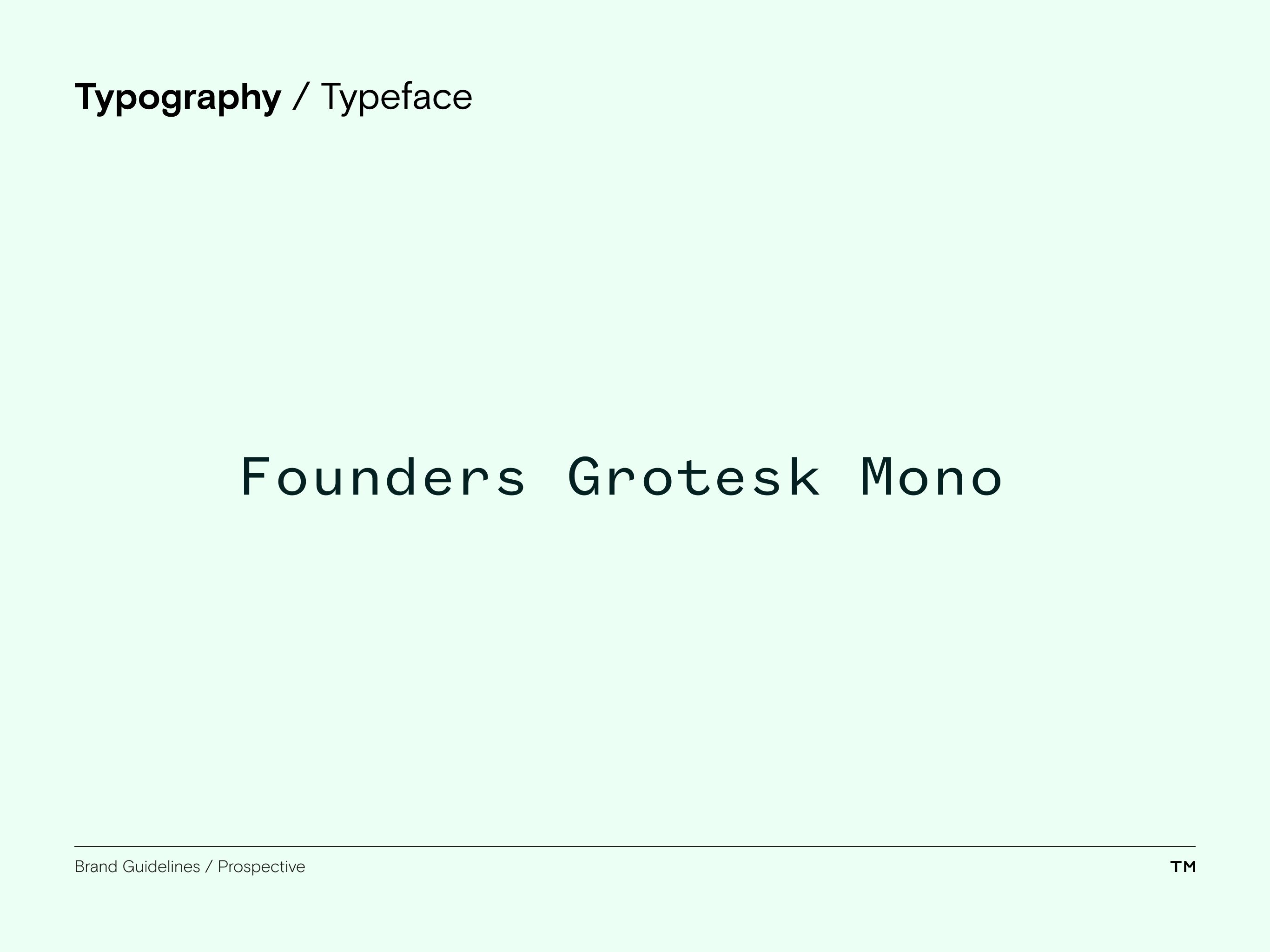 Prospective brand guidelines  typeface