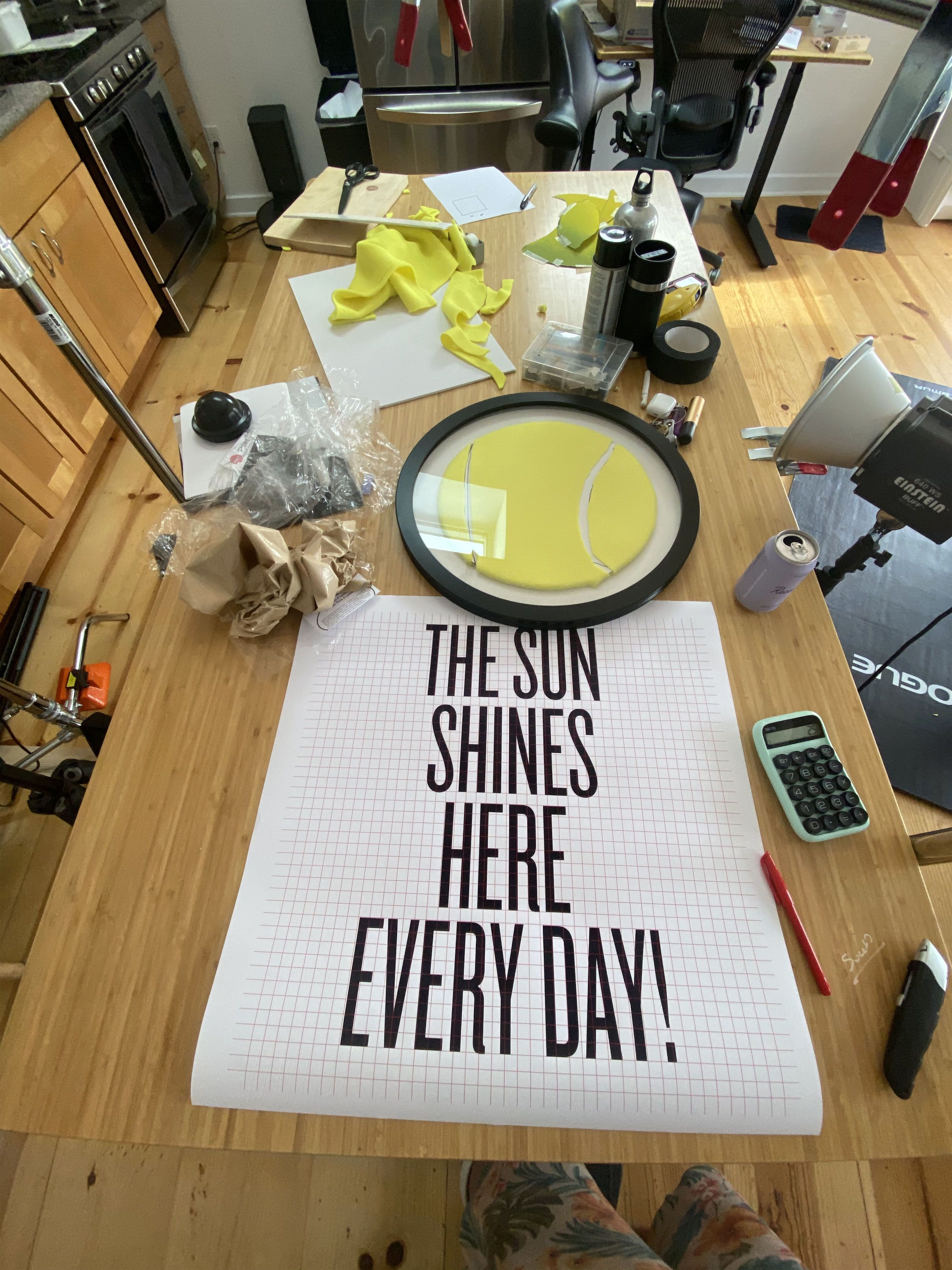 sun shines here every day grid preparation in the studio