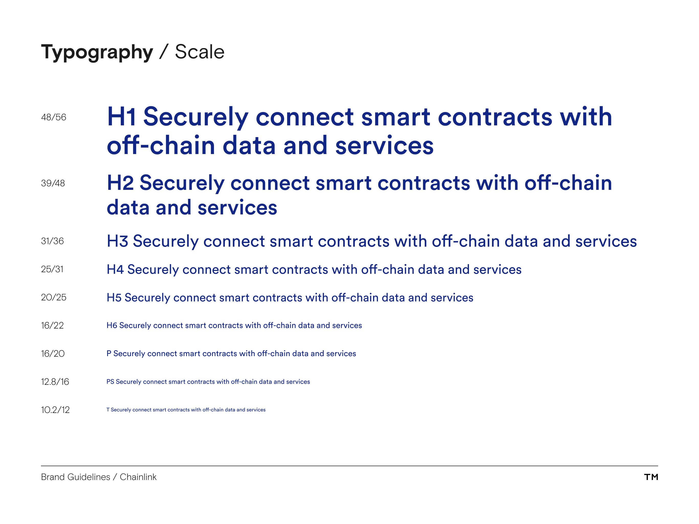 Chainlink brand guidelines type scale