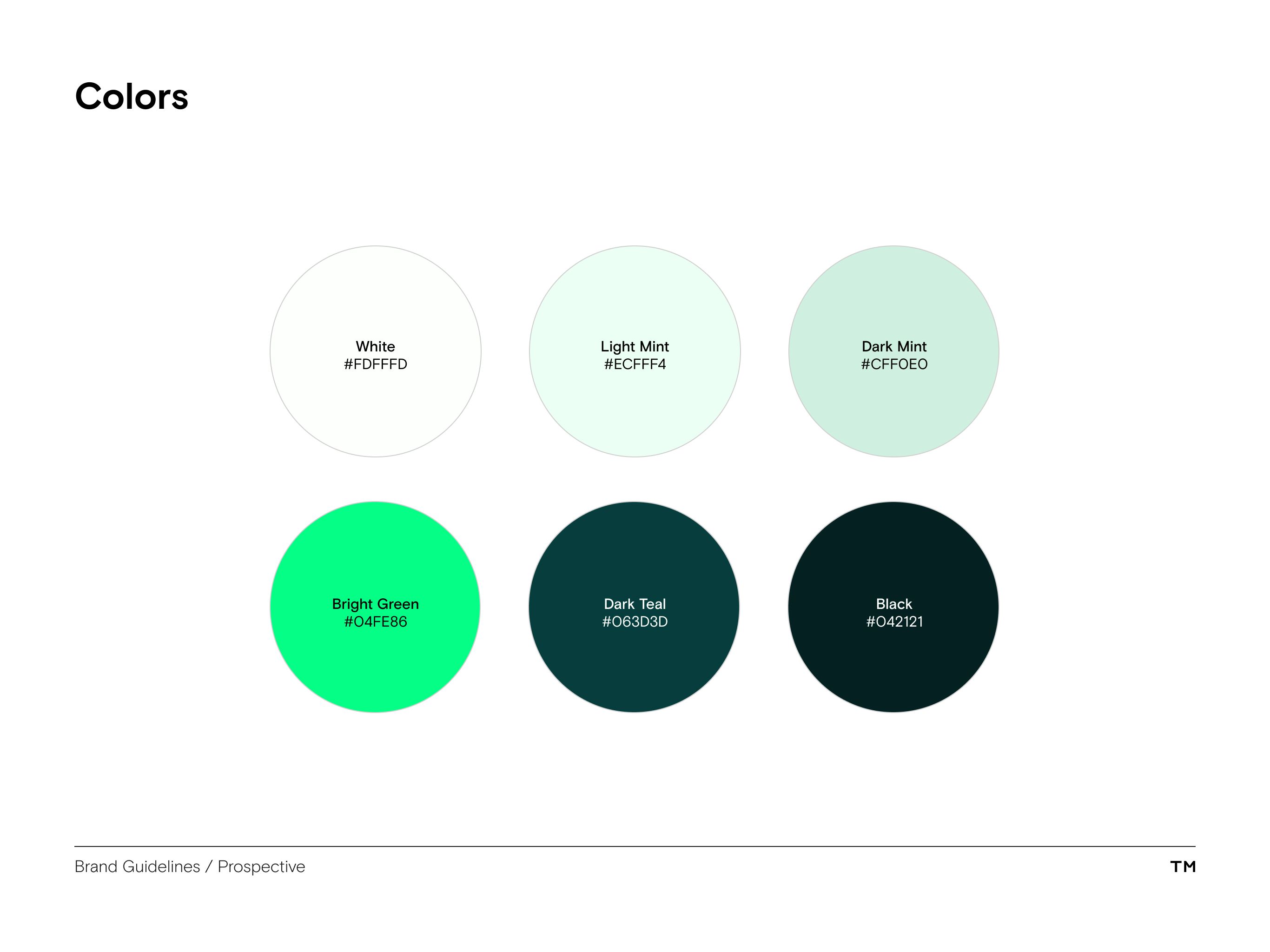 Prospective brand guidelines colors