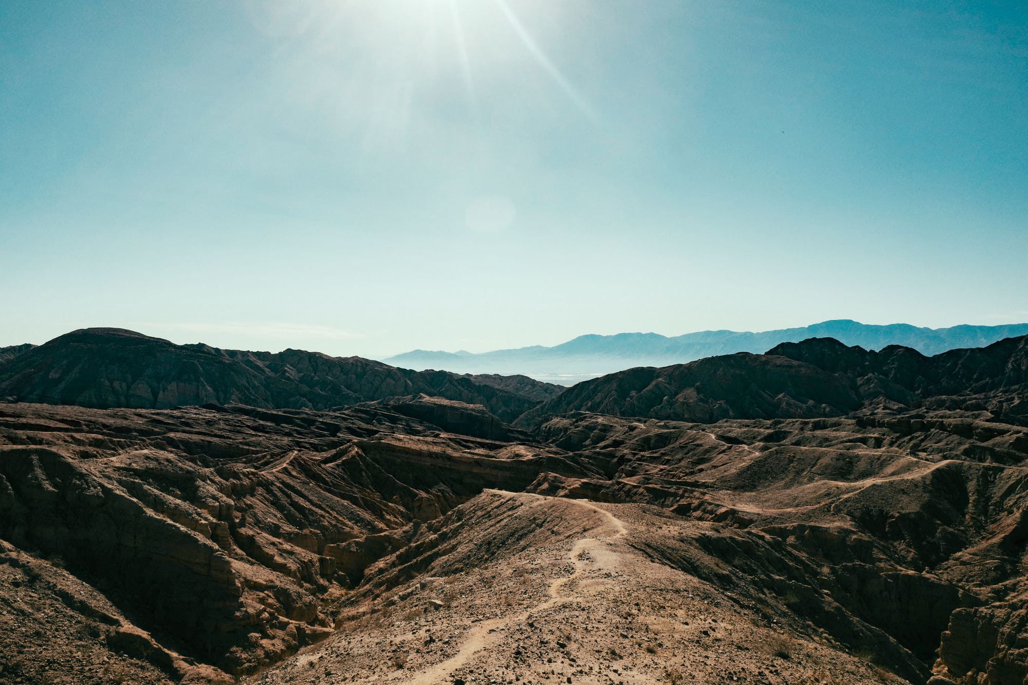 View from the top of the Painted Canyons hike in Mecca, CA.