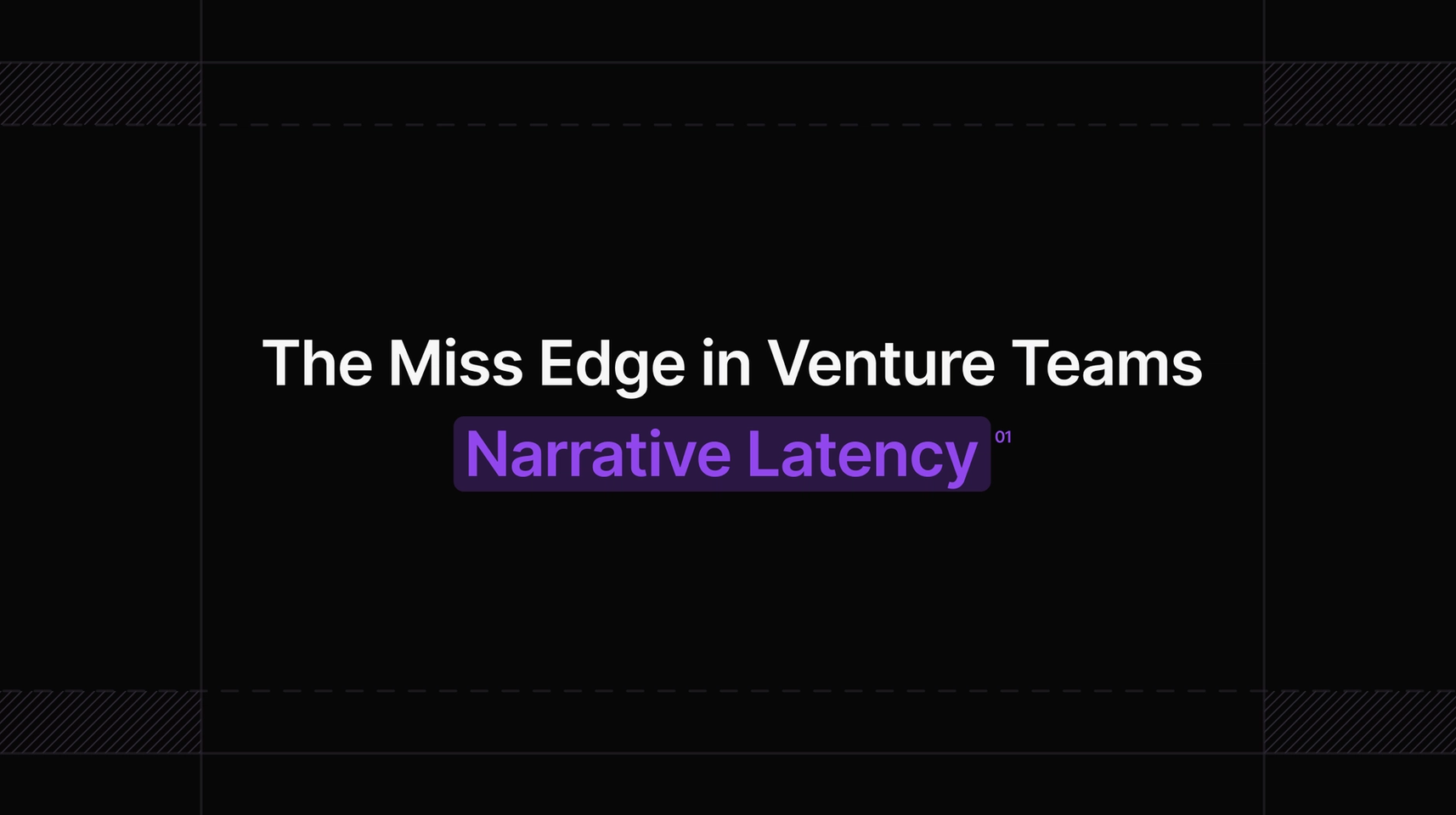 Narrative Latency: The Missing Edge in Venture Teams, with the Elfa cat mascot and a trail of fading purple silhouettes