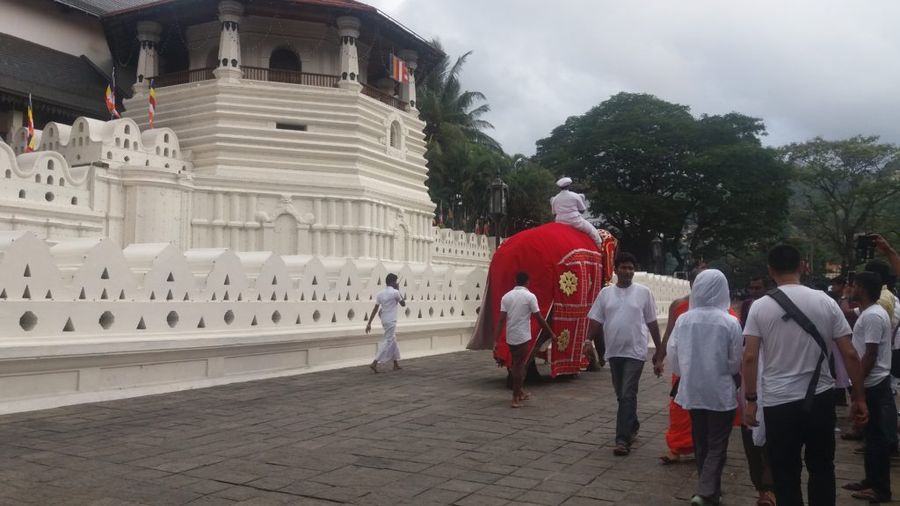 Chrám Buddhova zubu v Kandy v době festivalu.