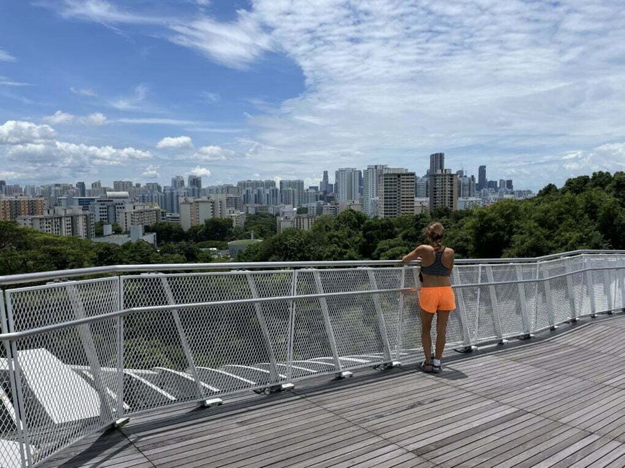 Most spojující Mount Faber a Telok Blangah Hill, Singapur.