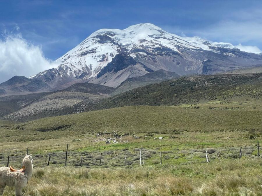Chimborazo, nejvyšší hora Ekvádoru.