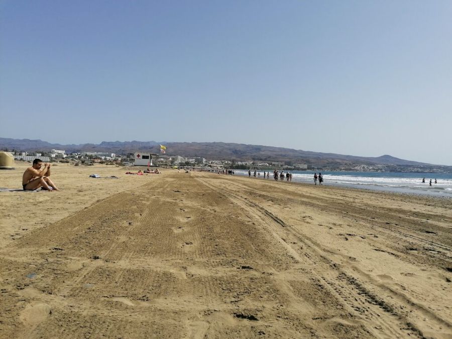 Dlouhé píšečná Playa del Inglés, Maspalomas.