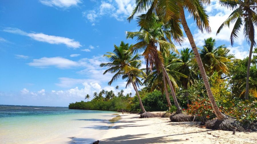 Playa el Anclon nedaleko Las Terrenas, Dominikánská republika.