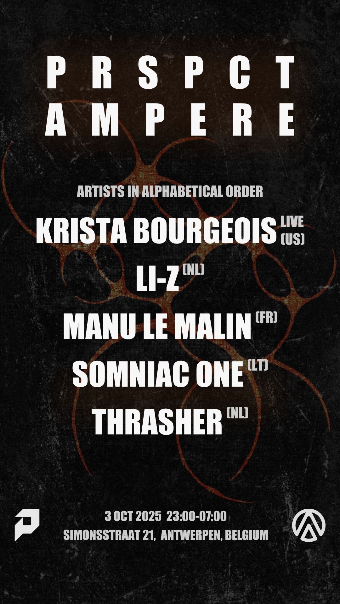 PRSPCT @ Ampere Club Antwerp BE flyer
