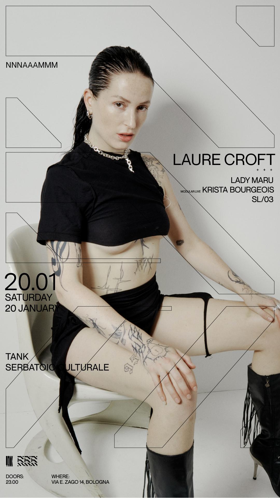 NNNAAAMMM pres. Laure Croft, Krista Bourgeois flyer