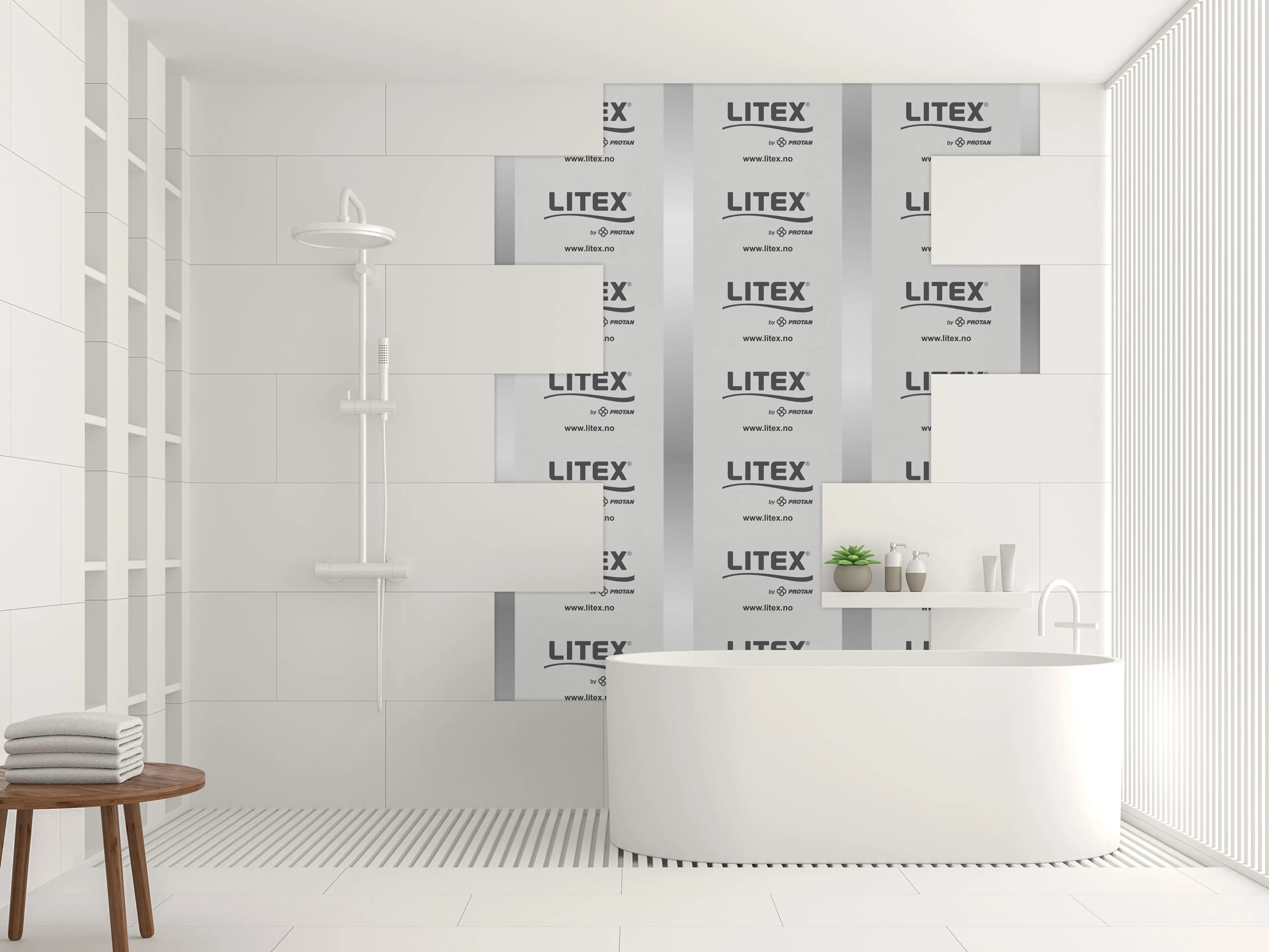 Baderom med Litexplater