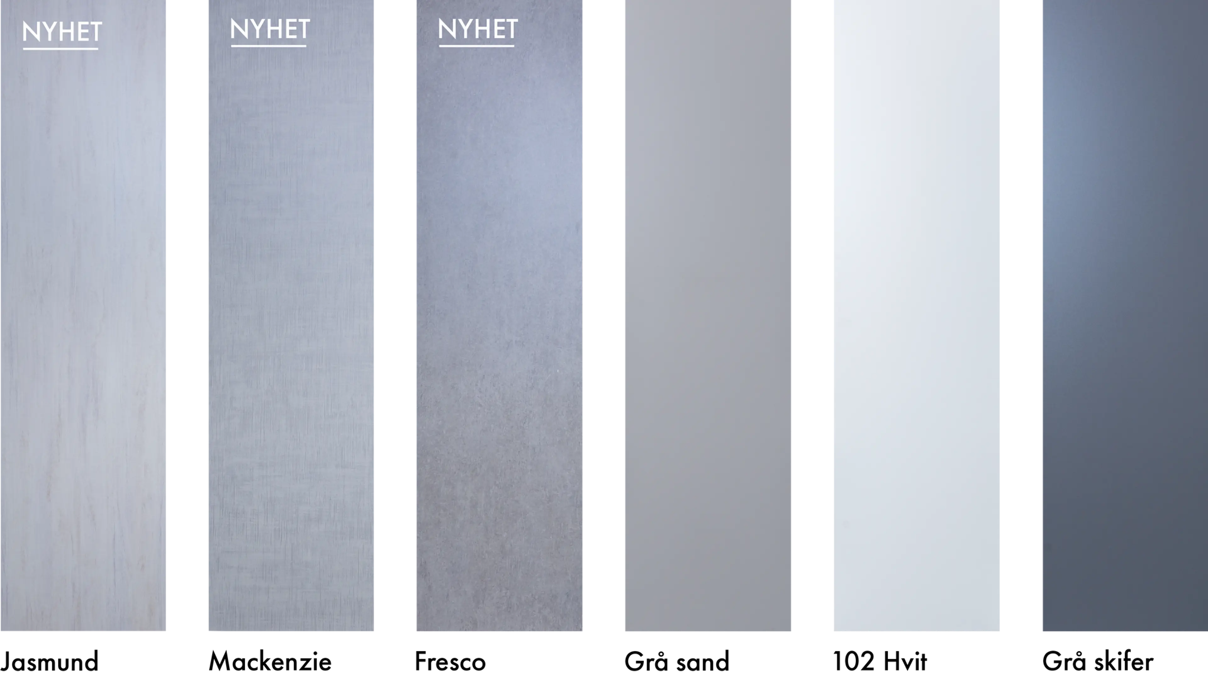 Utvalg farger eliteX veggplater.