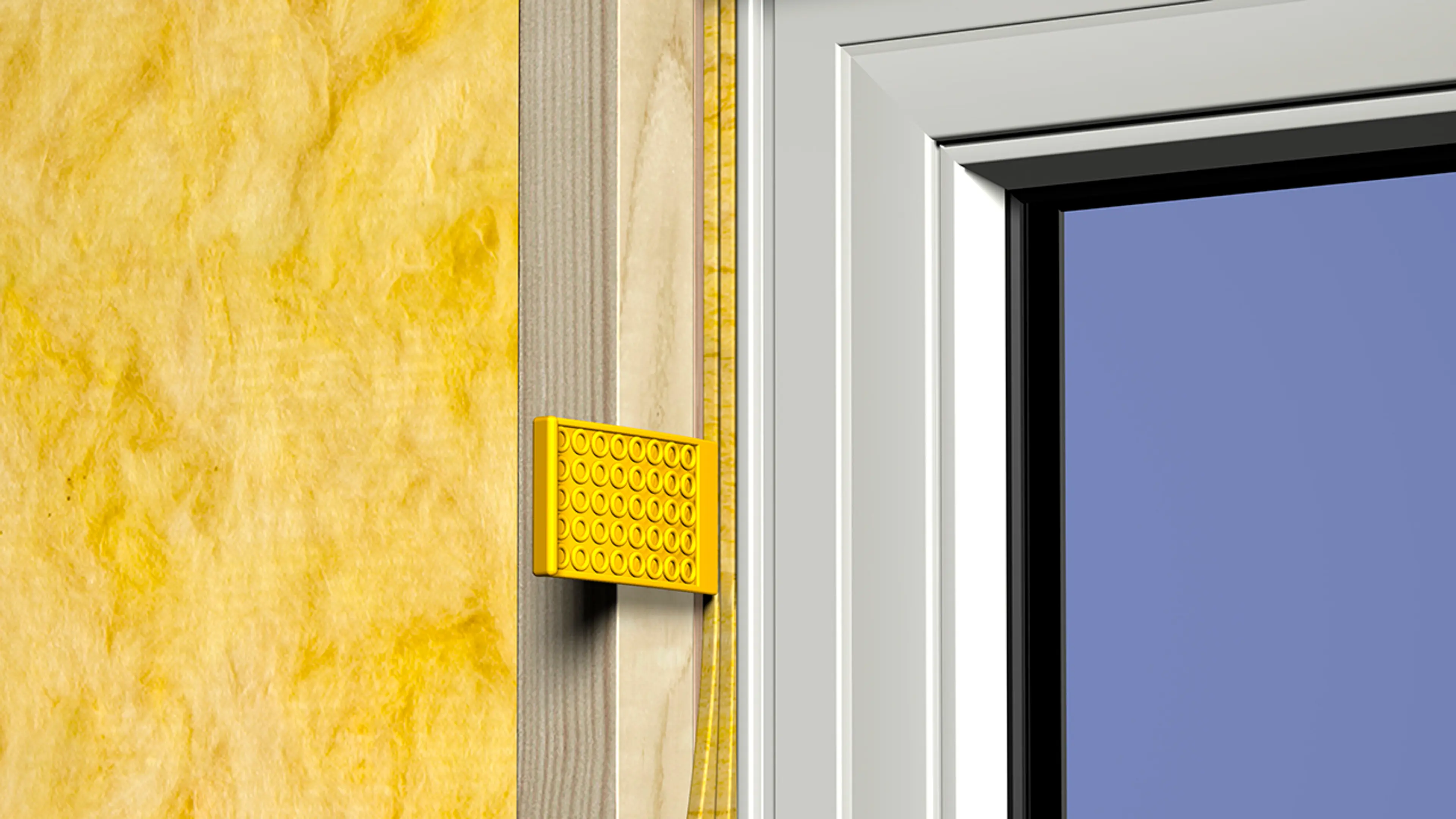 Etterisolering av vindu med dyttestrimmel.