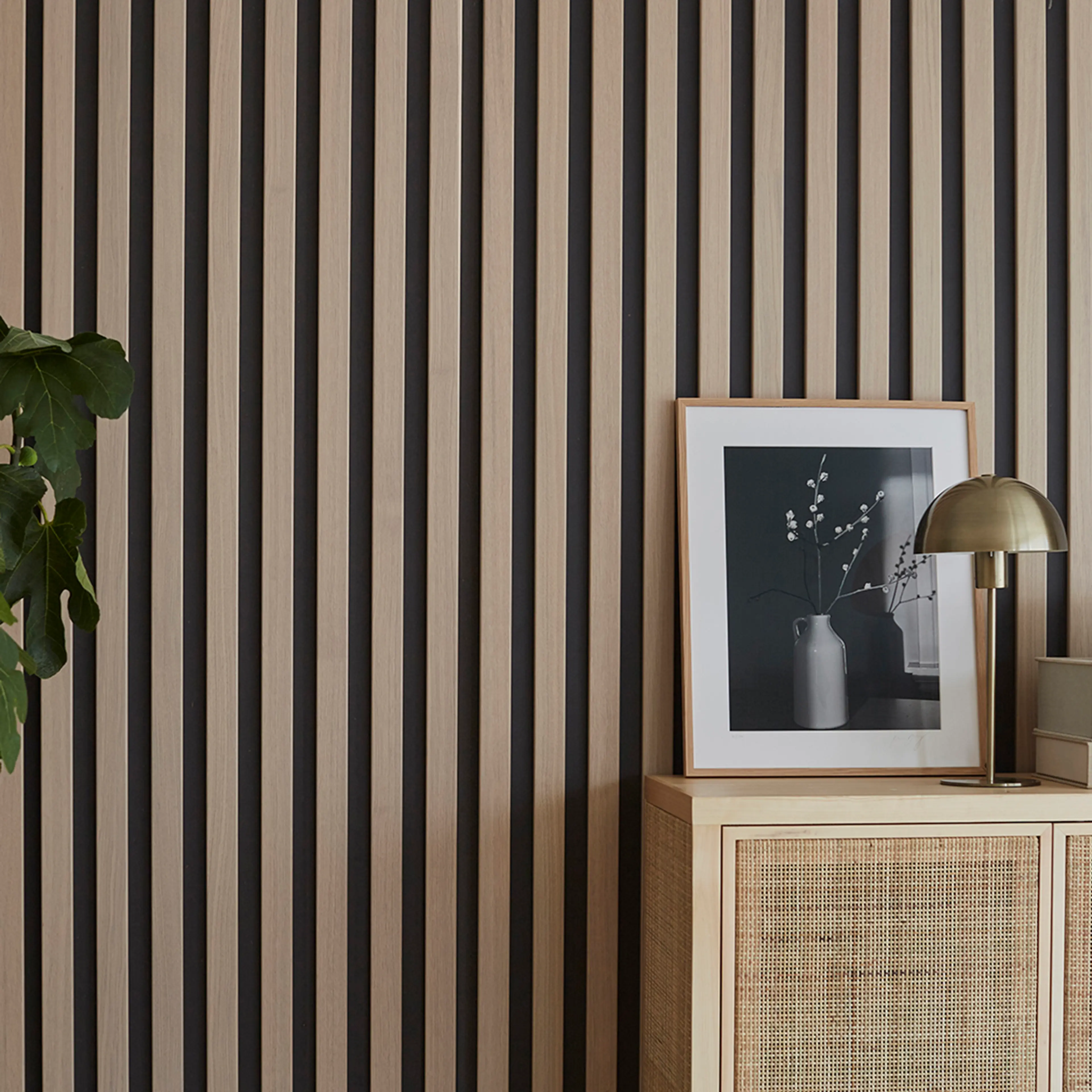 Spiler med bredt bellomrom på stuevegg