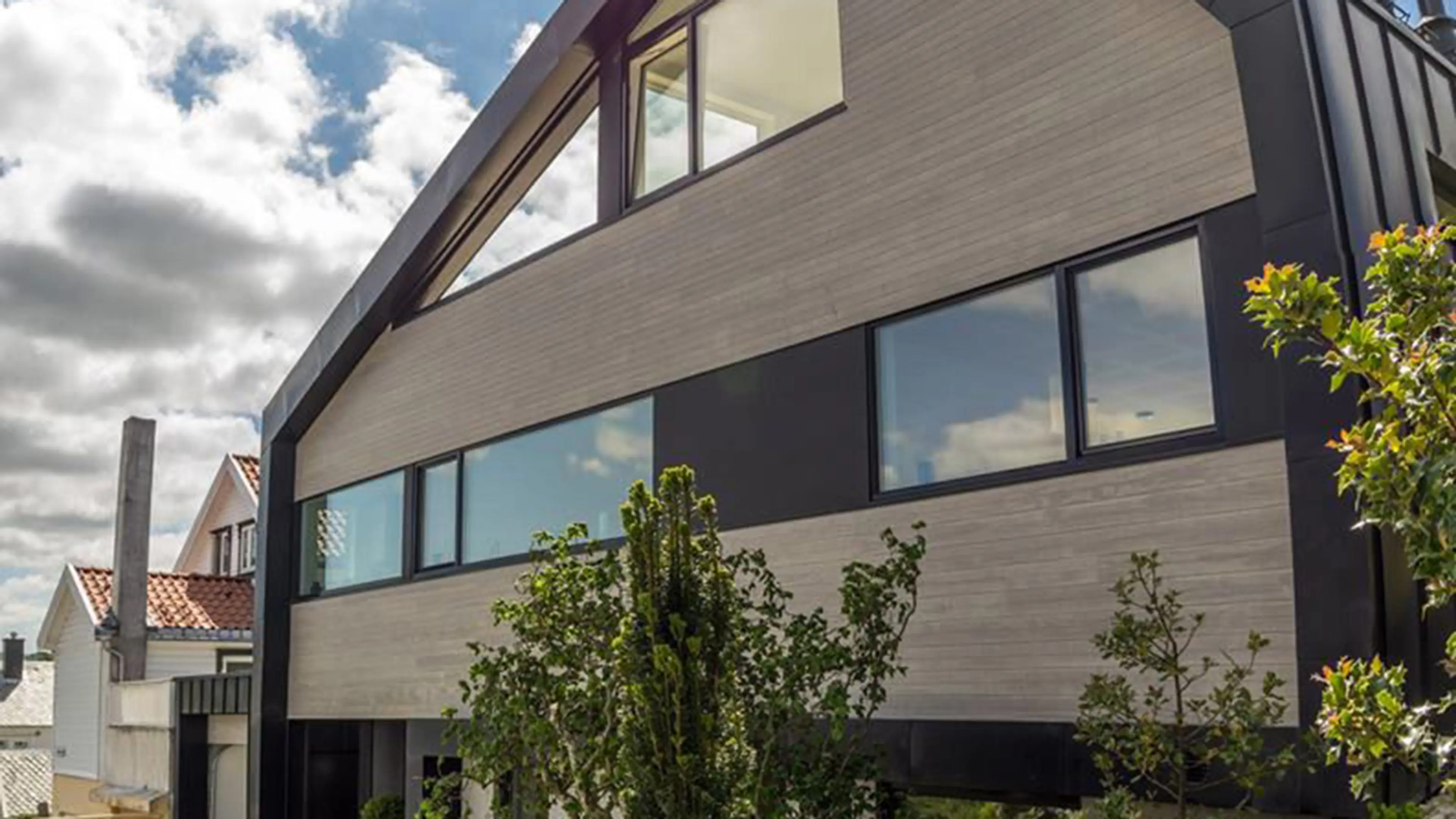 Hus med Accoya kledning.