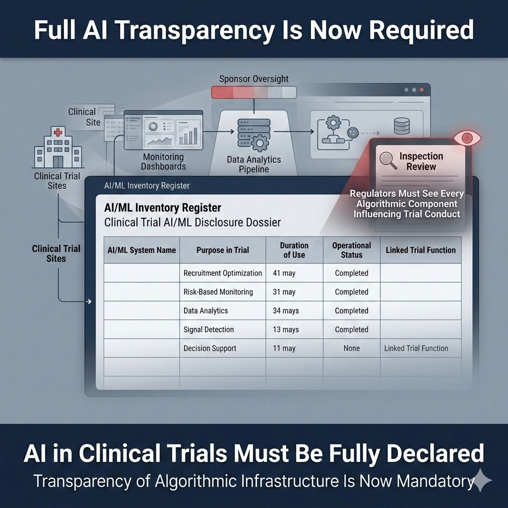 MHRA requires full AI/ML transparency and inventory disclosure in clinical trials