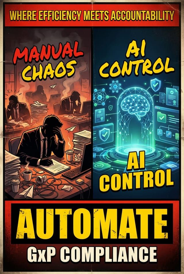 Comparing manual paperwork chaos with AI-controlled systems automating GxP compliance