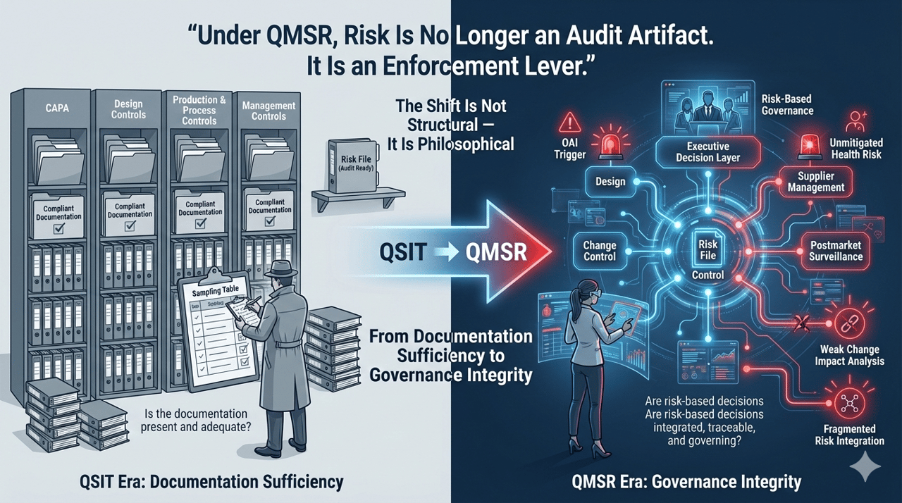 FDA QMSR shifts QSIT audits to risk-based governance and lifecycle compliance oversight