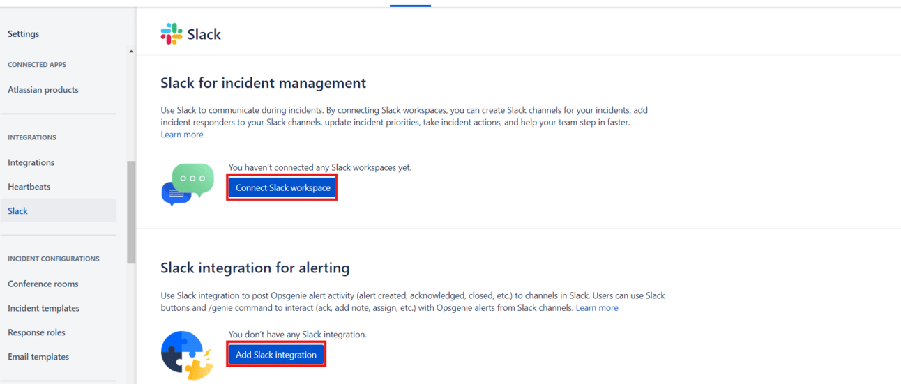 ContinuousITOM Slack integration panel enabling real-time collaboration for incident tracking and resolution