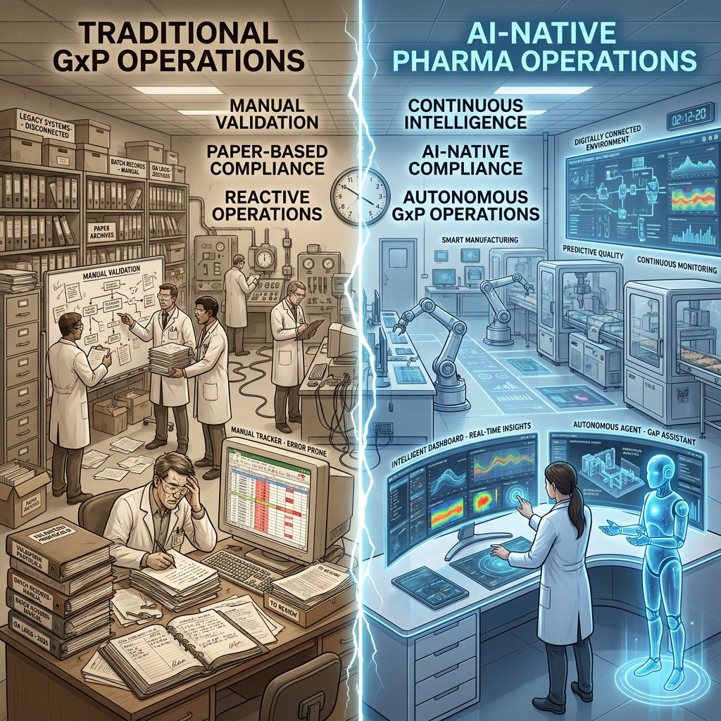 Traditional vs AI-Native GxP Operations in Pharma
