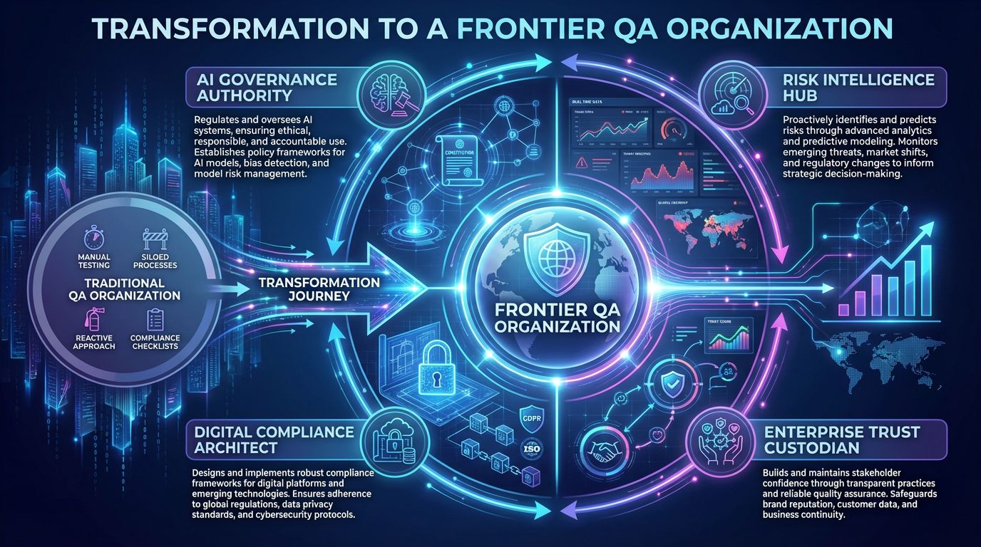 Journey from traditional QA to Frontier QA with AI governance, risk intelligence, and compliance oversight