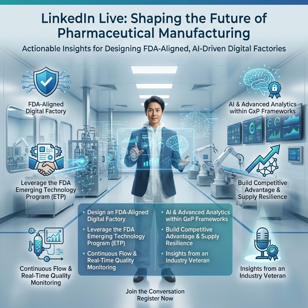 LinkedIn Live on Digital Factory and AI in Pharmaceutical Manufacturing