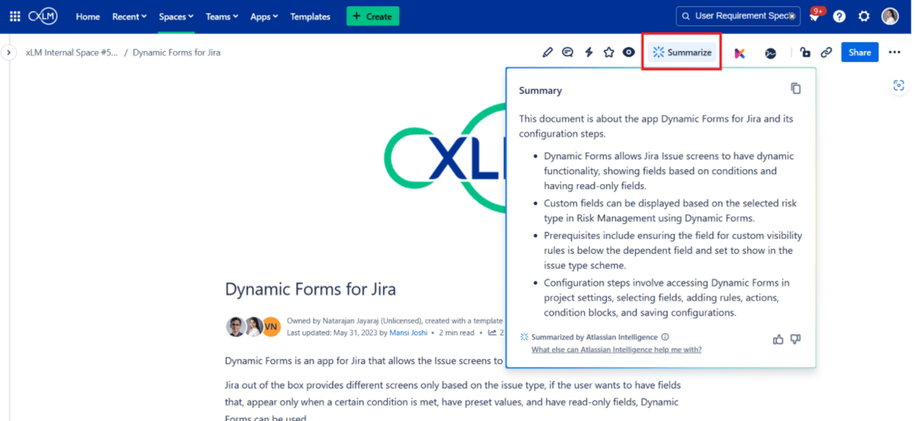 AI-powered content summary in ContinuousDM providing document insights and workflow optimization support
