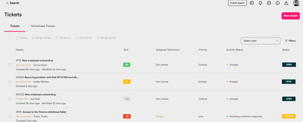 GxP-compliant IT service desk interface for tracking, resolving, and auditing infrastructure support tickets