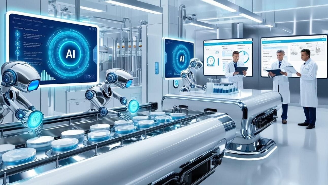 AI agents automate pharma manufacturing in cleanroom with CGMP dashboards and FDA-compliant oversight