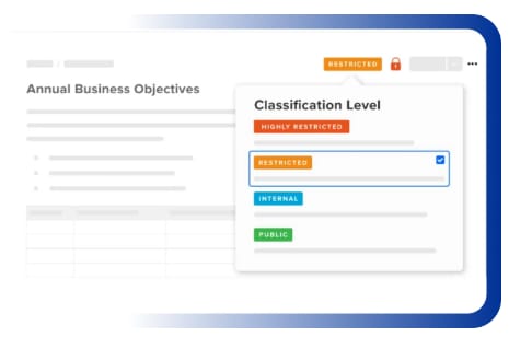 ContinuousDM data classification levels for Highly Restricted, Restricted, Internal, and Public data