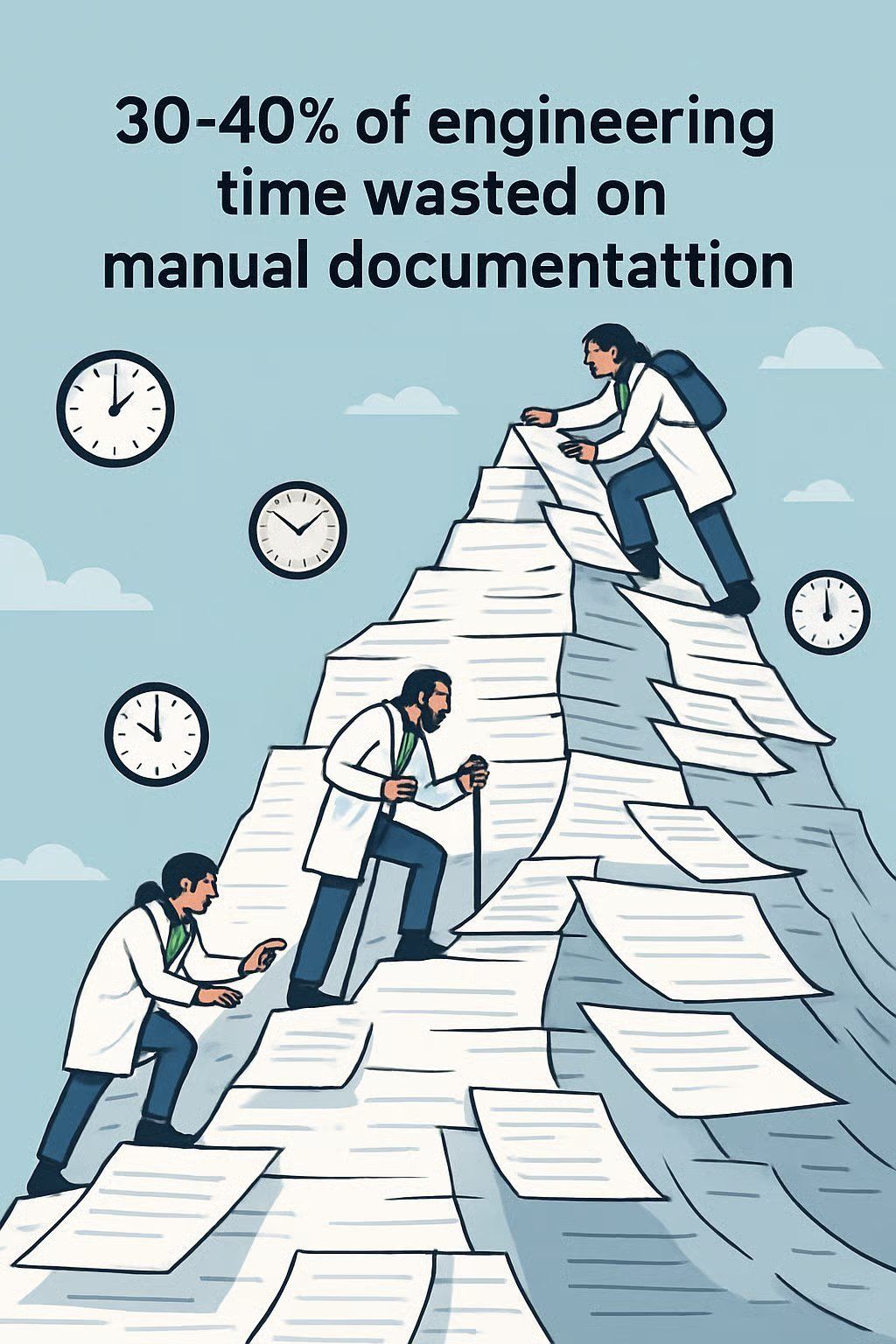 30-40% of engineering time wasted on manual documentation