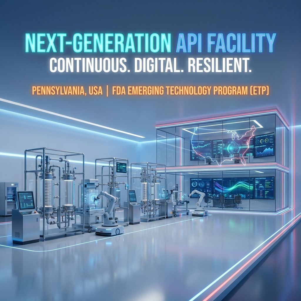 Next-Generation API Manufacturing Facility with Digital Factory and FDA ETP