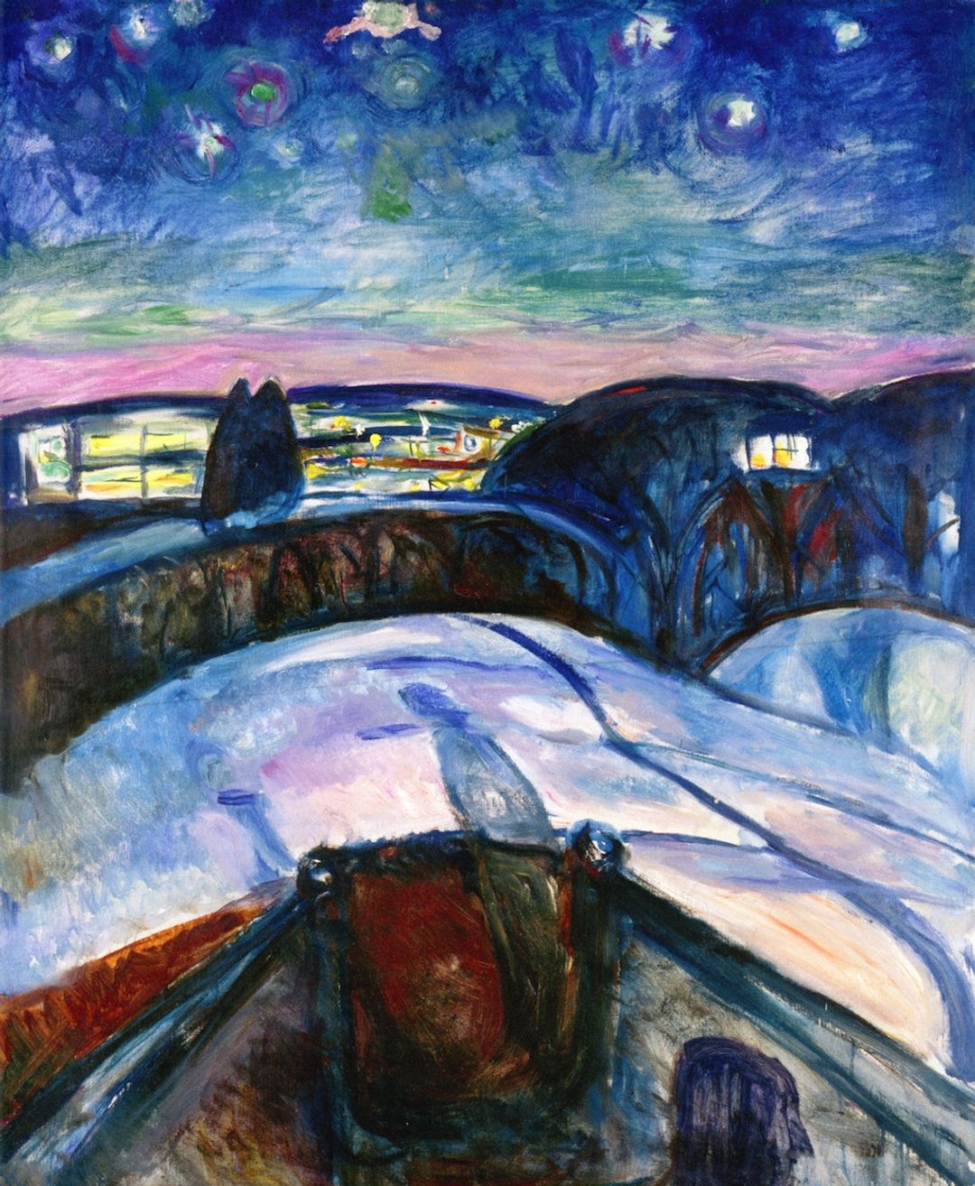 Grafikkmotiv: Stjernenatt, av Edvard Munch